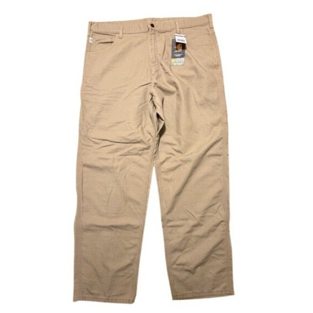 Carhartt Mens FR Flame Resistant Loose Fit Canvas Carpenter Pants Khaki 42x34